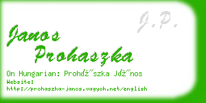 janos prohaszka business card